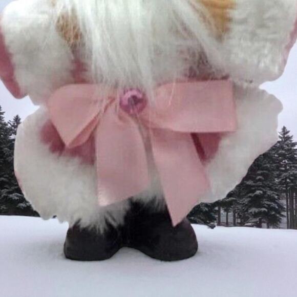 Pink Velvet Santa Claus Christmas Tree Ornament Trumpet Candy Cane - Picture 2 of 6